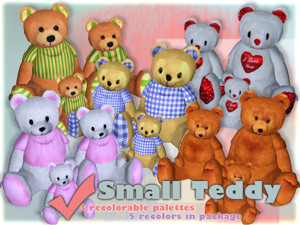 Sims 3 — S2S Teddy Bear (Small) by sims2sisters — Small Teddy Bear by Sims2Sisters. 5 various bear in package, 3