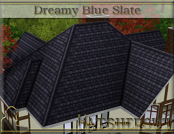 Sims 3 — EA Dreamy Blue Slate with White Trim by hatshepsut — TS2 Roof conversion with white trim 