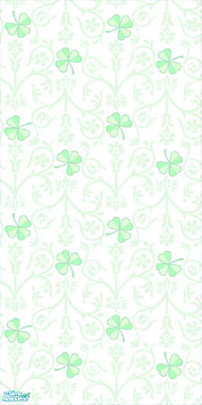 Sims 2 — St. Patrick\'s Day Wall Set - Scroll by 71robert13 — Shamrocks with flowering scrolls wall paper pattern for St.