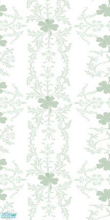 Sims 2 — St. Patrick\'s Day Wall Set - AL - Thistle White by 71robert13 — Shamrocks & Thistle leaves on white wall