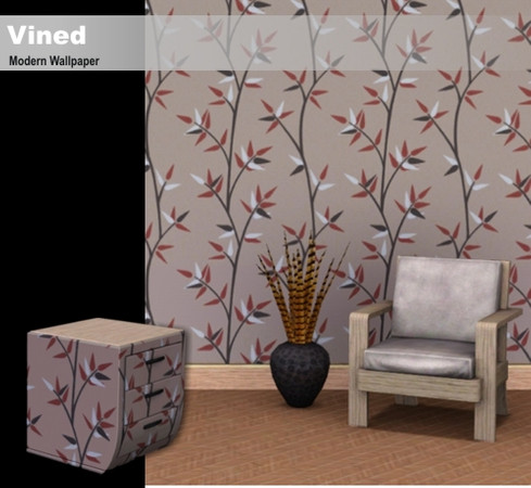 Sims 3 — Vined by Choco_Chip — Nature themed modern wallpaper.