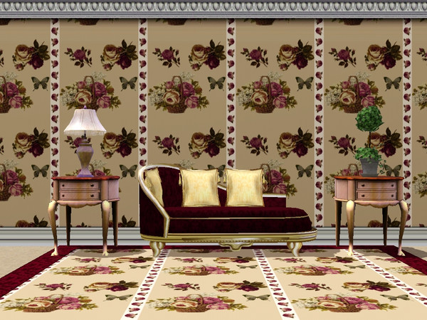 Sims 3 — Victorian Floral Collection Pattern 3 by ahundley — Victorian Floral Collection Pattern 3 of 9 coordinating