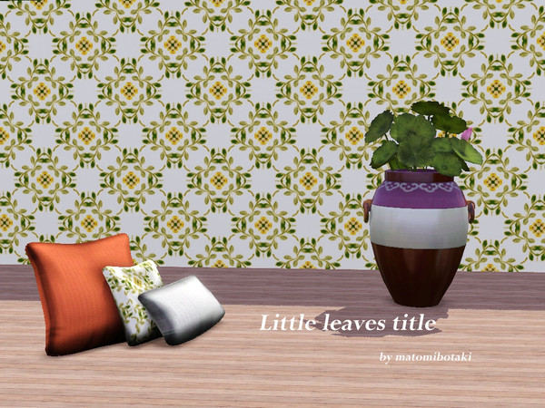 Sims 3 — Little leaves title by matomibotaki — Little leaves as cute tittle design in soft colors.You will find under