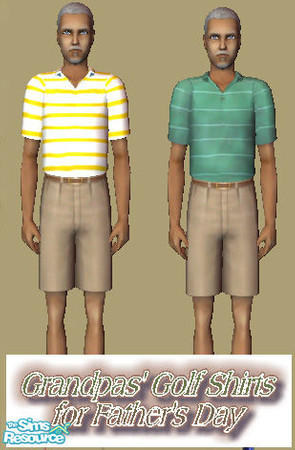 Sims 2 — Grandpas' Golf Shirts by okadoka — Don't forget Grandpa on Father's Day! Remember that special elder sim in your