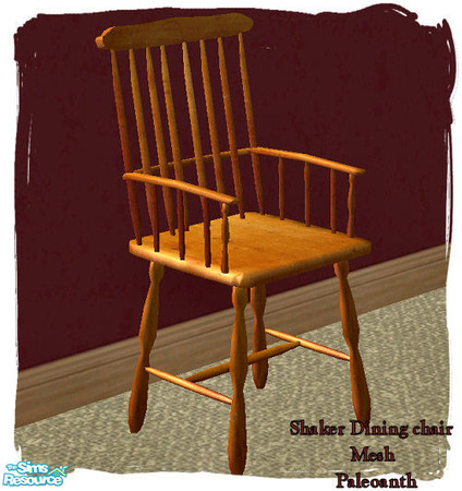 Sims 2 — Shaker Dining set - Shaker Chair Mesh  by Paleoanth — Shaker chair as a part of the Shaker dining set. This is a
