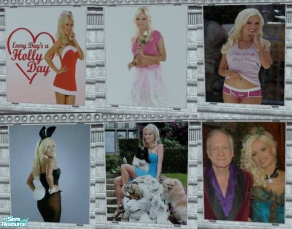 Sims 2 — Holly Madison Set 2 by MinnieMinPin — Holly Madison Set 2 ~ 6 Prints of Holly Madison , Hugh Hefner's