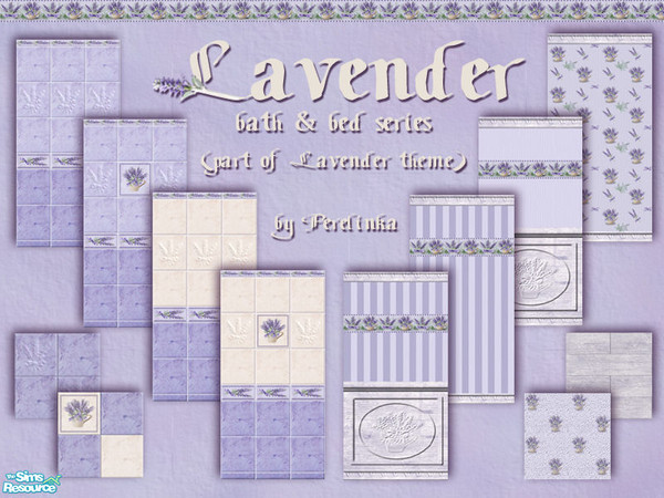 Sims 2 — LAVENDER 2 - bath&bed by perelinka — LAVENDER THEME: Lavender bath&bed set.