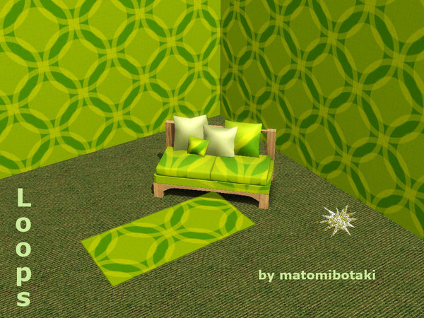 Sims 3 — Loops by matomibotaki — Retro design pattern. Looks pretty on walls and as bedding. You will find it under