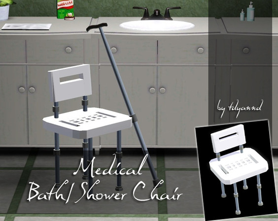 Sims 3 — Elder Clutter Medical Bath and Shower Chair by tdyannd — This object's main purpose is as a chair. In order for