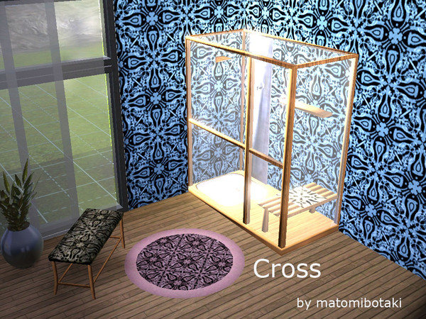Sims 3 — Cross by matomibotaki — Extraordinary title pattern. It give your home a stylish look. You will find it under