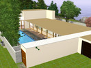 Sims 3 — Environmental Luxury by lilianalv — This projects is a concrete house design with a pool courtyard as the