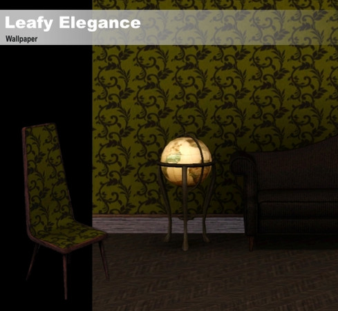 Sims 3 — Leafy Elegance by Choco_Chip — A vinend wallpaper with a maximum of four possible colors.