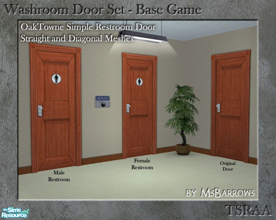 Sims 2 — Washroom Door - Oaktowne Simple - Male D by MsBarrows — Washroom door based on the Oaktowne Simple Interior