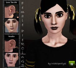 Sims 3 — Female Piercings Set by wideopeneyes — This set of piercings contains four items grouped into two variations,