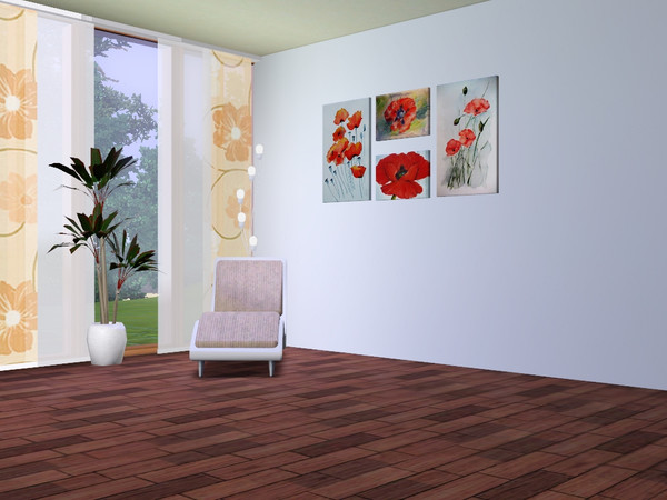 Sims 3 — Multiwallart Poppy by CaliDea — Beautiful Poppyflower.