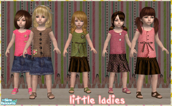 Sims 2 — Little Ladies by Pretale — A set of 5 dresses for your toddler girls :)