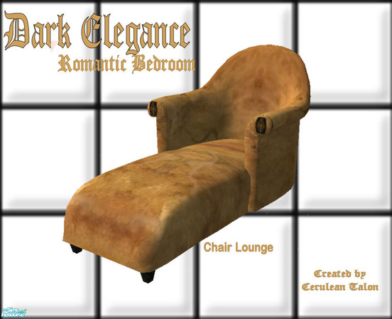 Sims 2 — Dark Elegance Bedroom - Chair Lounge by Cerulean Talon — Rich colors and textures combine to make this bedroom a