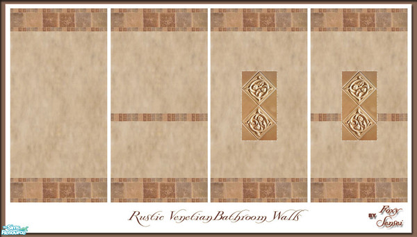 Sims 2 — Rustic Venetian Walls by foxysensei — Walls with tiles for a rustic Venetian finish to your kitchens or