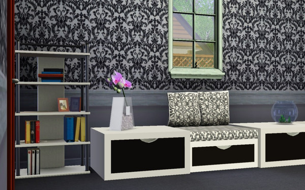Sims 3 — Modular Units - Bench Seat with Pillows by Dgandy — Poly count: 750.