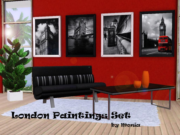 Sims 3 — London Paintings Set by monikaparus — A set of four modern paintings showing different places in London. Each of