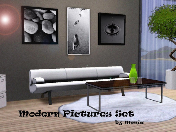 Sims 3 — Modern Pictures Set by monikaparus — A set of 3 modern pictures. They will be a great decoration for any of your