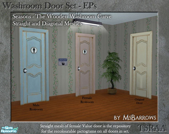 Sims 2 — Washroom Door EP Set - Seasons - Country Door - FS by MsBarrows — Pioneer Nash Country Doors brings you the