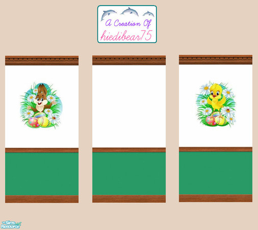 Sims 2 — Daisy Easter in Green SET HB75 @TSR $1 by hiedibear75 — Happy Easter! These walls are sure to brighten your