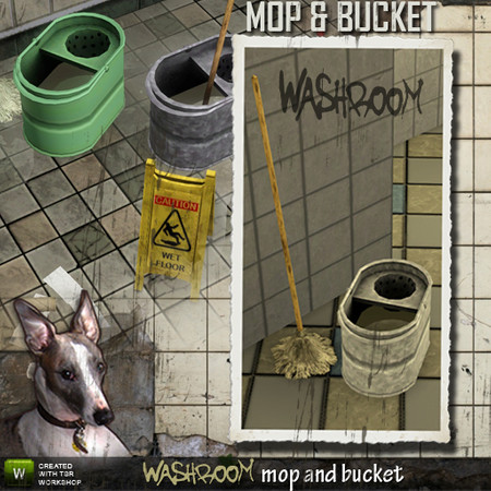 Sims 3 — Mop and Bucket by Cyclonesue — Far from being a clean thing, this old mop and bucket adds to the general