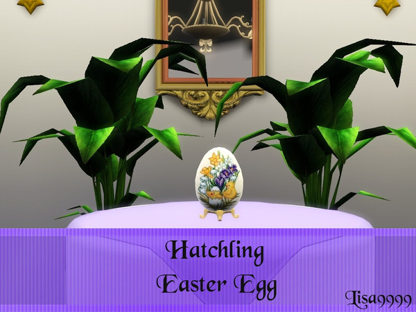 Sims 3 —  Hatchling Easter Egg by lisa9999 — Sculpture Easter Egg with two hatchlings. Lisa9999 TSRAA