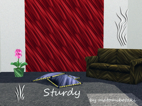 Sims 3 — Sturdy by matomibotaki — Intensiv pattern in red with black contrast. Looks great on walls, to find under