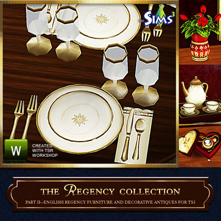 Sims 3 — Cashcraft's Regency Placesetting 002 by Cashcraft — A decorative placesetting for a Regency styled diningroom.