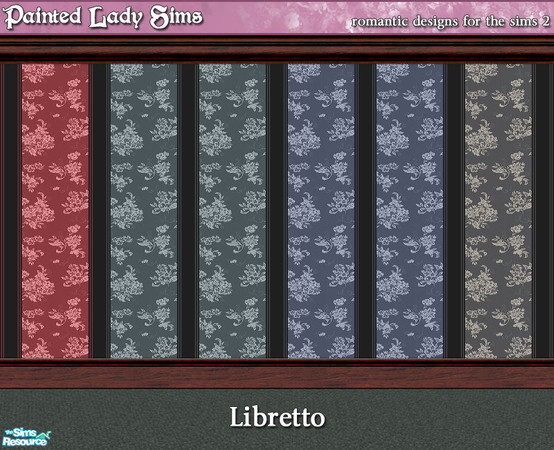Sims 2 — Libretto Wall Collection by paintedladysims — A collection of 18 wall designs for your sim homes.