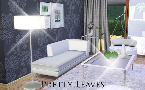 Sims 3 — Pretty Leaves by TSR Archive — Pattern modern grey pattern with a leaf design. please enjoy