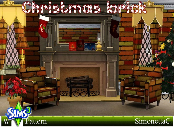 Sims 3 — Christmas bricks by SimonettaC — Bright coloured bricks to cheer up the outside of your house.(Please note:- I
