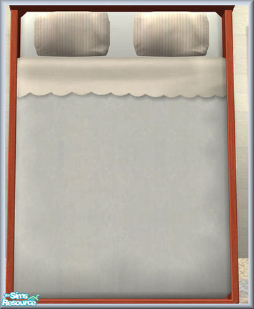 Sims 2 — NK TC43 Farlu Bedroom - Bedding by MoMama — A pale blue quilt on a pale blue mattress with white sheet and pale
