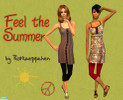 Sims 2 — Feel the Summer - FA Everyday Set by Rotkaeppchen — Miso Strappy Back Floral Dress with red leggings Crafted
