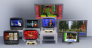 Sims 3 — Place Anywhere Tvs by IOS — Four Tv's from The Sims 3 Base Game with the base and/or tables removed. Each one