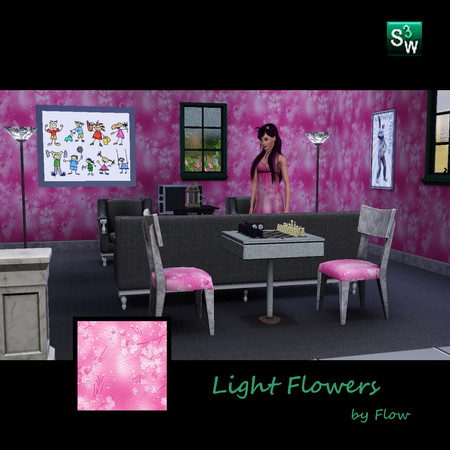 Sims 3 — Light Flowers by Flovv — Light Flowers is a really fresh pattern for springtime and for the sommer.