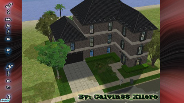 Sims 2 — Simple_n\'_Nice_3 by Calvin88_Xilero — A small house with a swimming pool, mini home theatre, 4 bedrooms,
