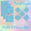 Sims 2 — Pastel Cyan Walls & Floors Set by Sheera — This set includes 8 items : 3 walls and their 5 matching floors.