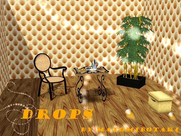 Sims 3 — Drops by matomibotaki — Cute little drops in a 2 channel pattern in brown/beige colors. To find under Fabric.