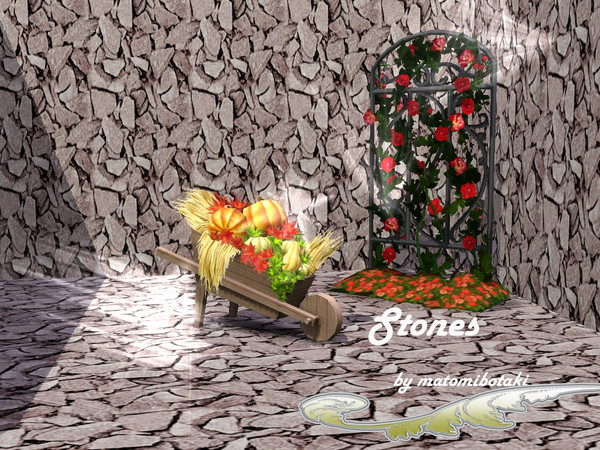 Sims 3 — Stones by matomibotaki — Stone pattern in brown and different grey colors with 3 channels, to find under