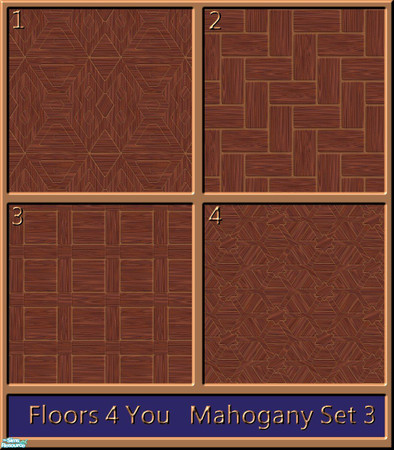 Sims 2 — Floors 4 You by ziggy28 — This is the third set in Mahogany Wood in my range of wooden floor tiles called