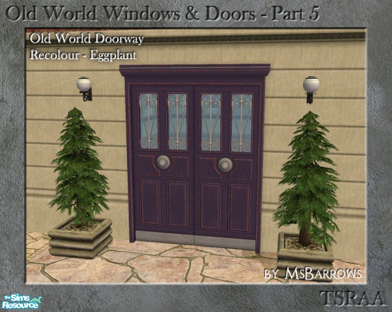 Sims 2 — OW Part 5 - Doorway Recolour - Eggplant by MsBarrows — An eggplant purple recolour of the Old World Doorway from