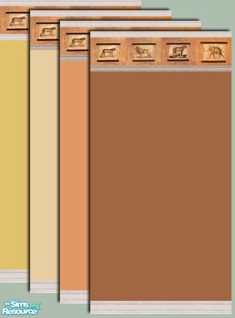 Sims 2 — African Animals Border Paint by foxysensei — Beautiful African Walls, featuring elephants, lions, cheatahs and