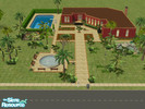 Sims 2 — Park villa by ina6 — Enjoy this spacious villa with a pool, hot tube and small park. No custom content.