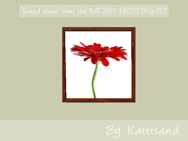 Sims 3 — Stand alone flower by kattsand — A red flower with a white background. The frame is recolorable. Enjoy!