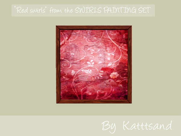 Sims 3 — Red swirls by kattsand — A part of the Swirl painting set. The motif is a ornament pattern with different kinds