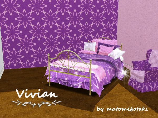 Sims 3 — Vivian by matomibotaki — Cute and lovely pattern in violett and pink, 2 channel, to find under Theme. 