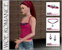 Sims 3 — WOE Romance Jewelry Set by wideopeneyes — A necklace, earring and bracelet set with a heart and pearl theme.